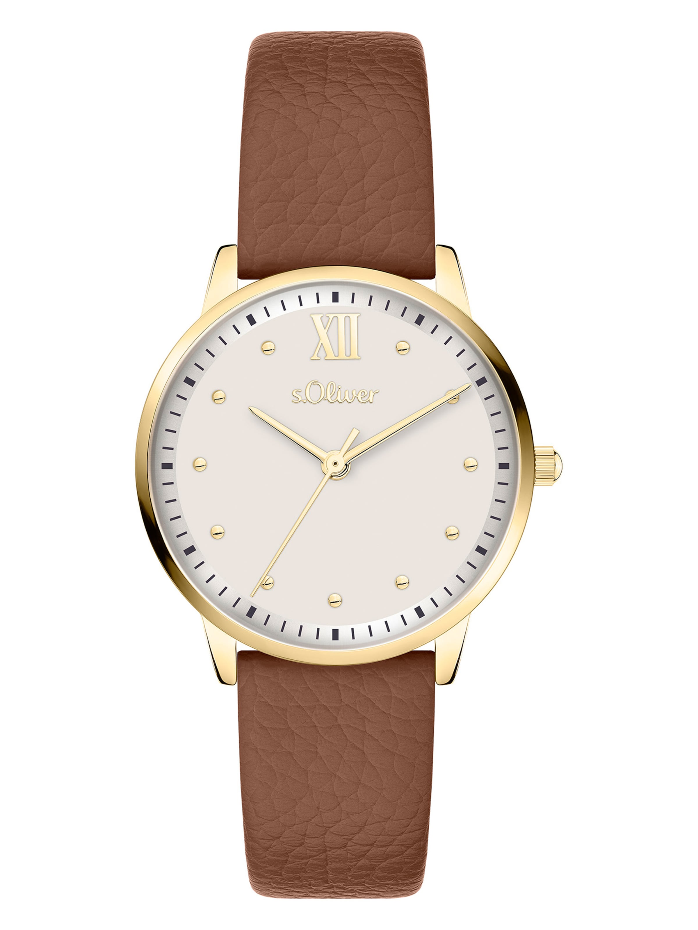 s.Oliver Analog Watch in Beige: front