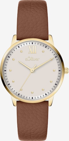 s.Oliver Analog Watch in Beige: front