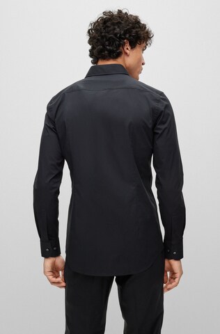 BOSS Slim fit Button Up Shirt 'H-Hank' in Black