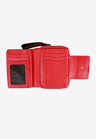 Porte-monnaies 'Capri' Braun Büffel en rouge