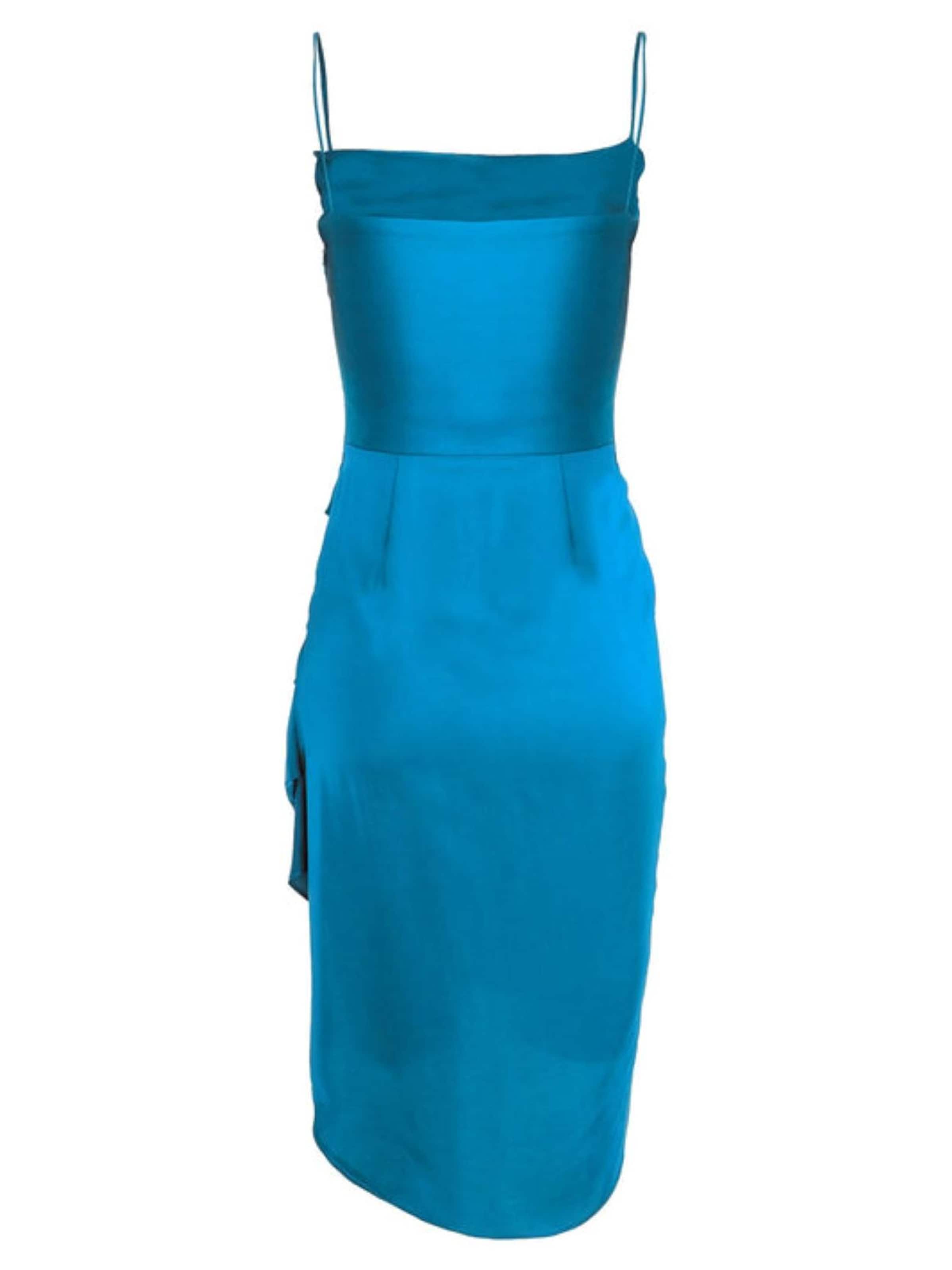 AVENUE N°29 Kleid 'Midi Slip Dress With Side Gathering'‌ in Blau