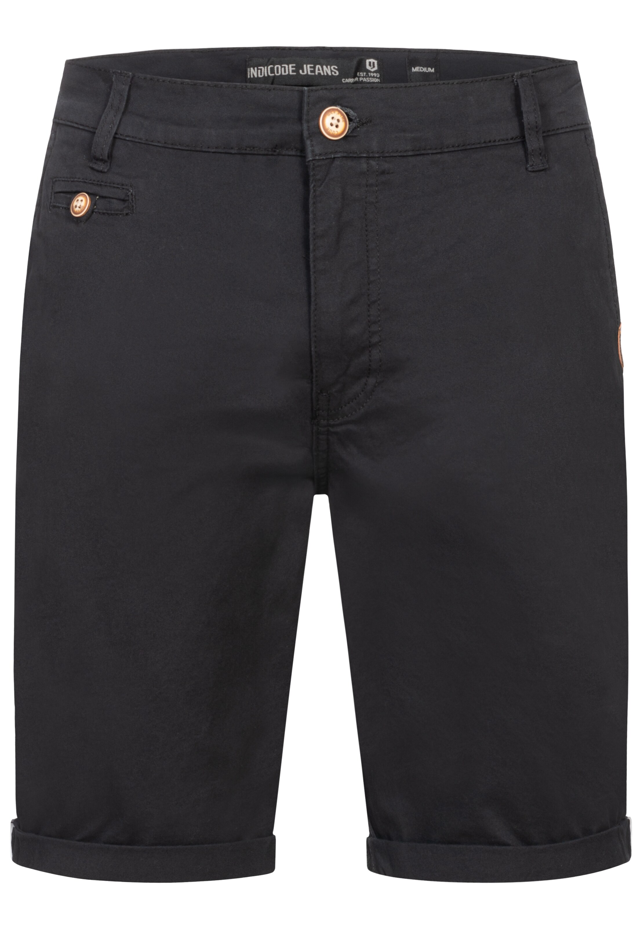 INDICODE JEANS Shorts 'Creel' in Schwarz: Vorderseite