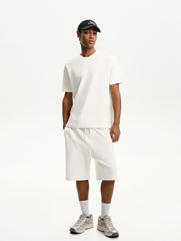 Bershka Loosefit Nadrág - fehér