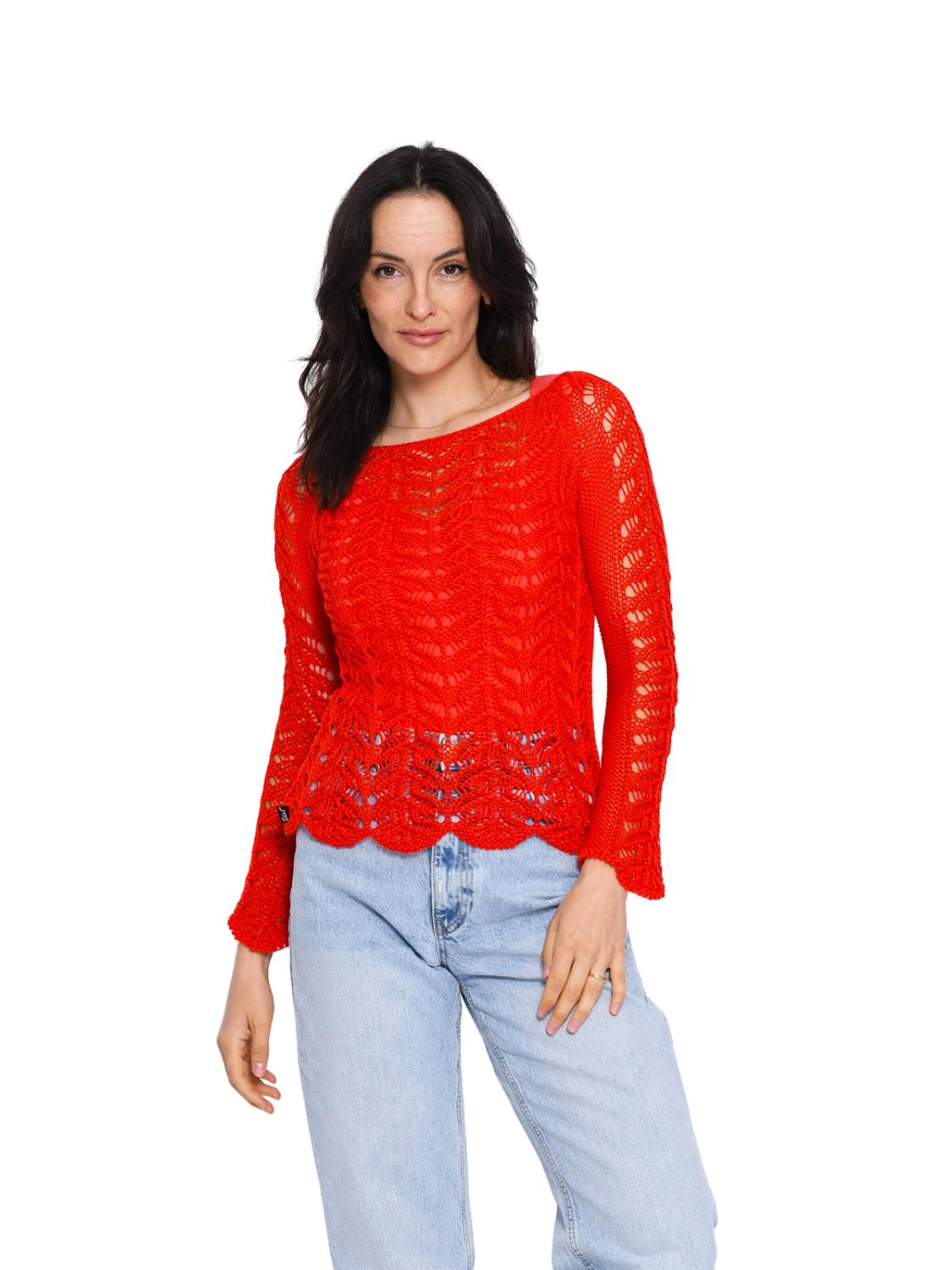 Süel knitwear - Top de punto 'Twin Lace' en rojo