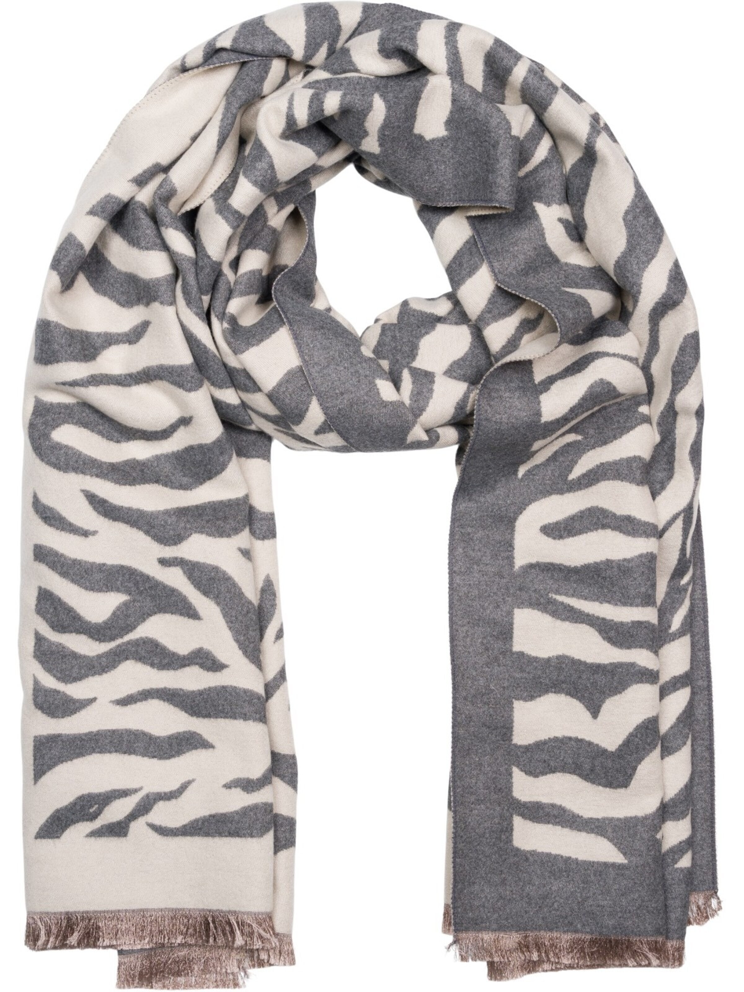 styleBREAKER Schal 'Schal mit Zebra Muster'‌‌‌ in Beige: Vorderseite