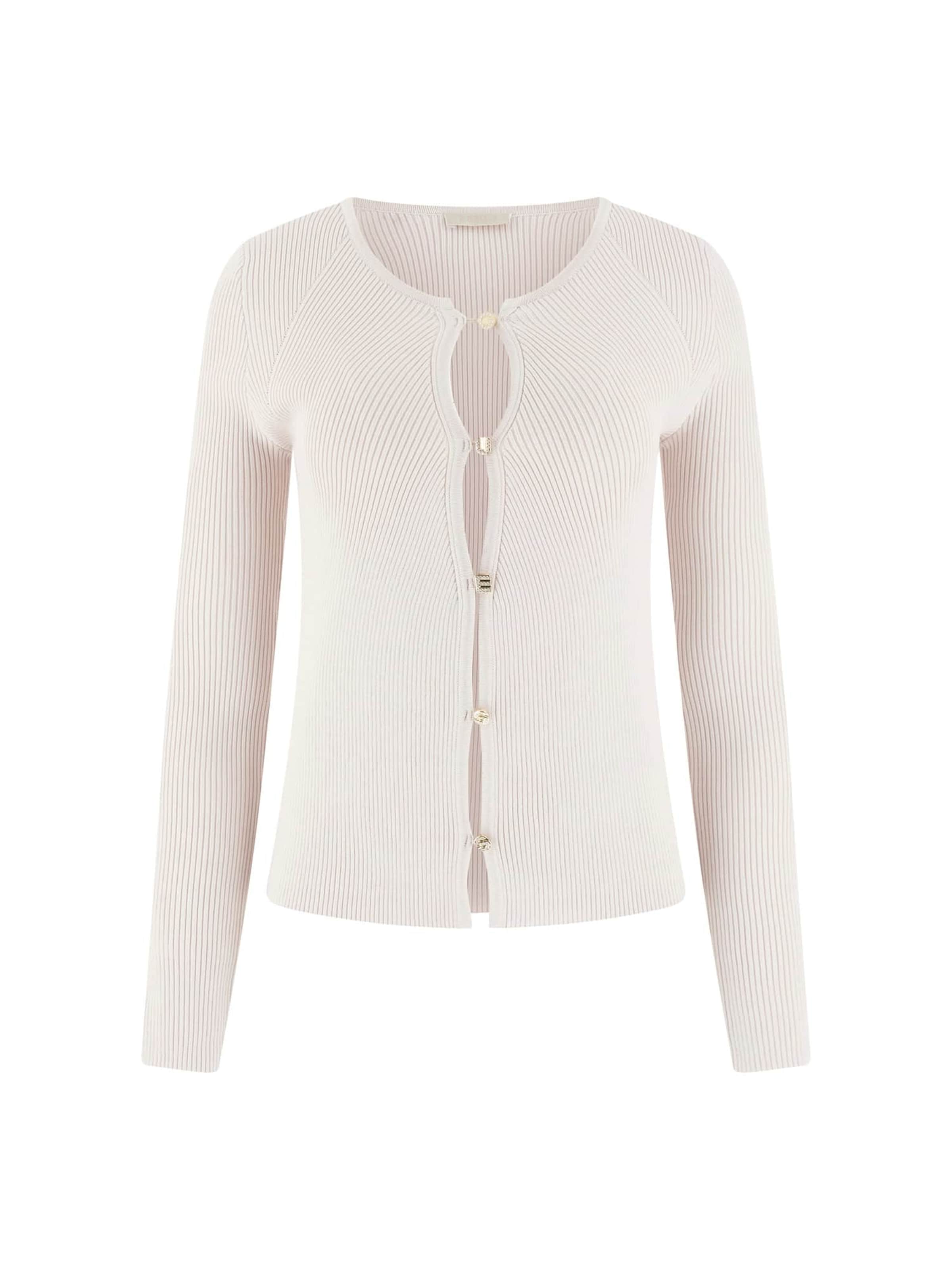 GUESS Knit Cardigan in White: front