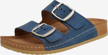 MUBB Mules in Blue: front