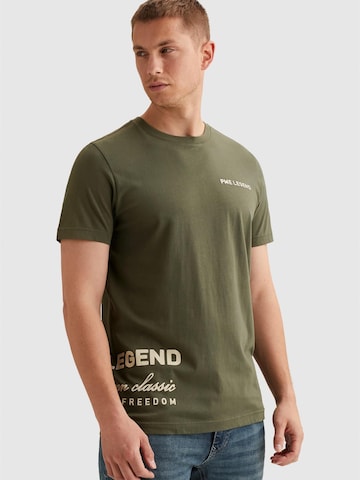 T-Shirt 'PME LEGEND - T-shirt with off-placed artworks' PME Legend en vert : devant