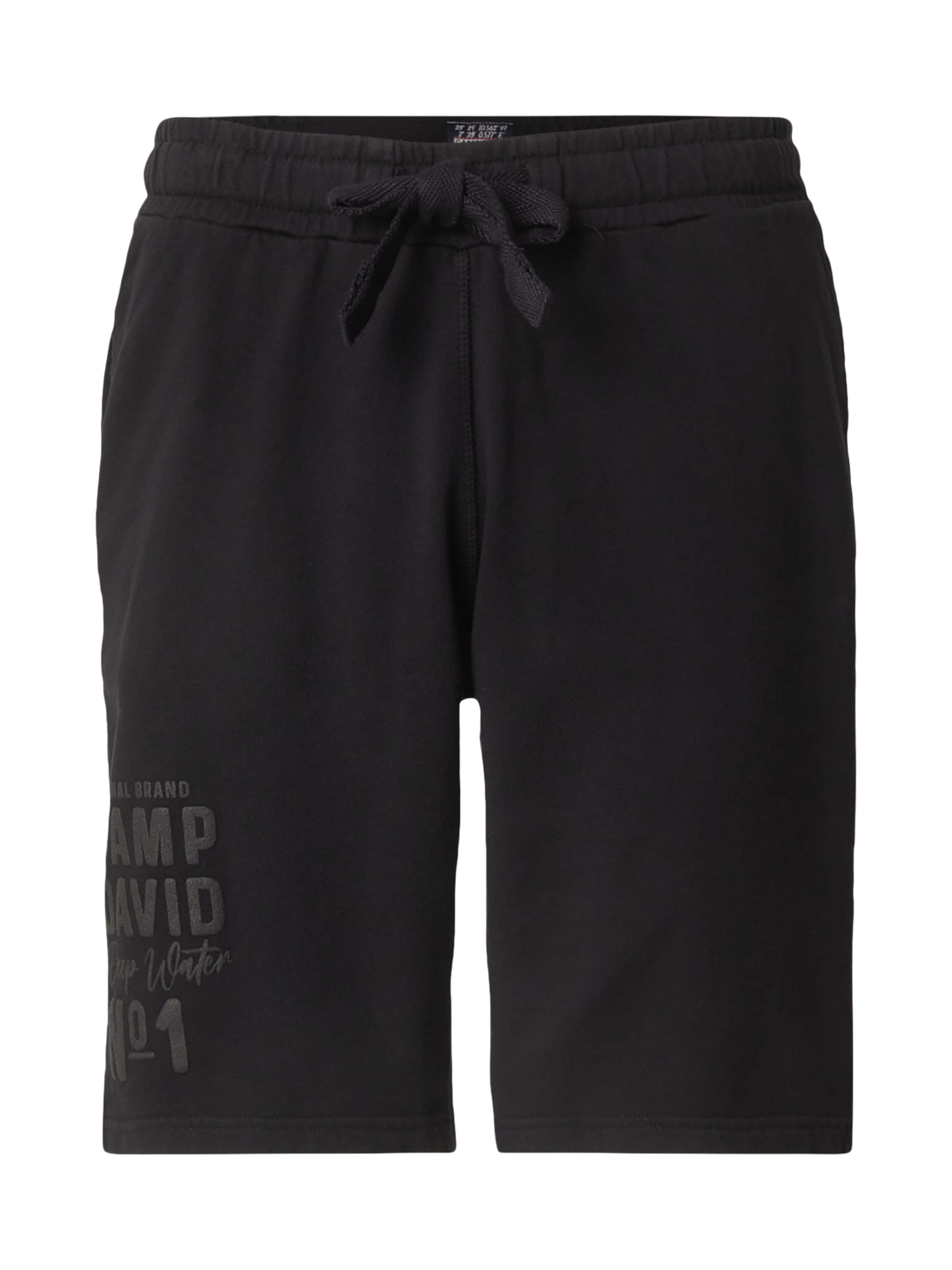 CAMP DAVID Broek in Zwart: voorkant