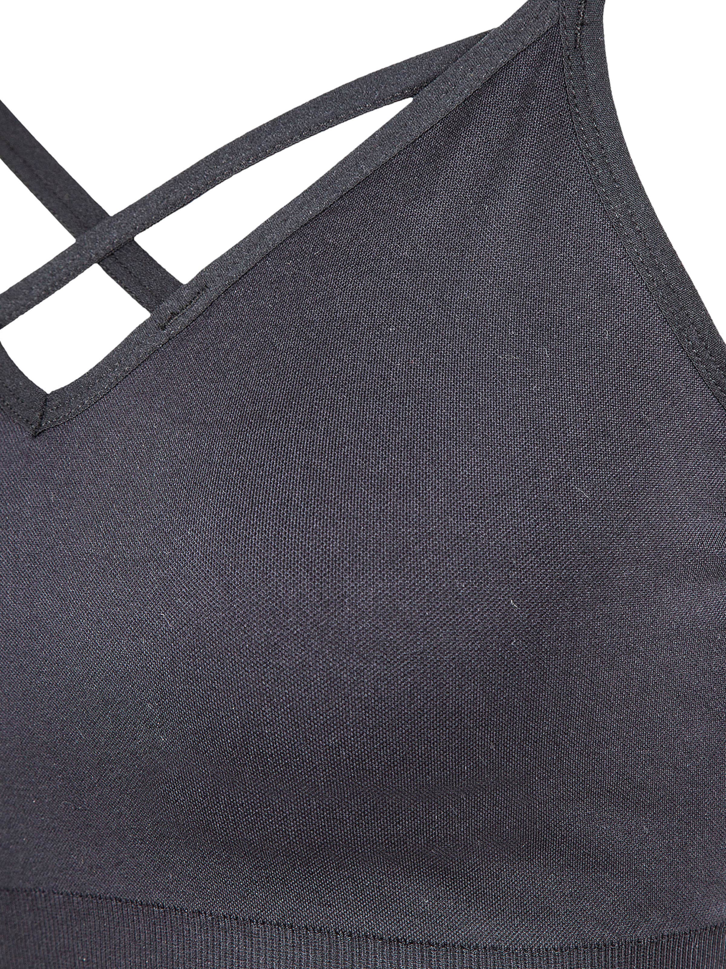 AthleciaBustier Sportski grudnjak 'Tulip' - crna boja