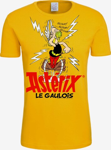 LOGOSHIRT Shirt 'Asterix der Gallier' in Yellow: front