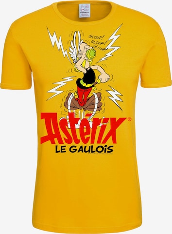 LOGOSHIRT Shirt 'Asterix der Gallier' in Geel: voorkant