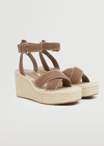 MANGO Sandals 'Crossed' in Brown