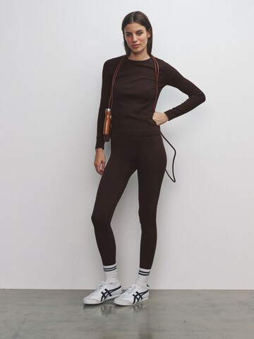 The Set Скинни Леггинсы в Коричневый: спереди