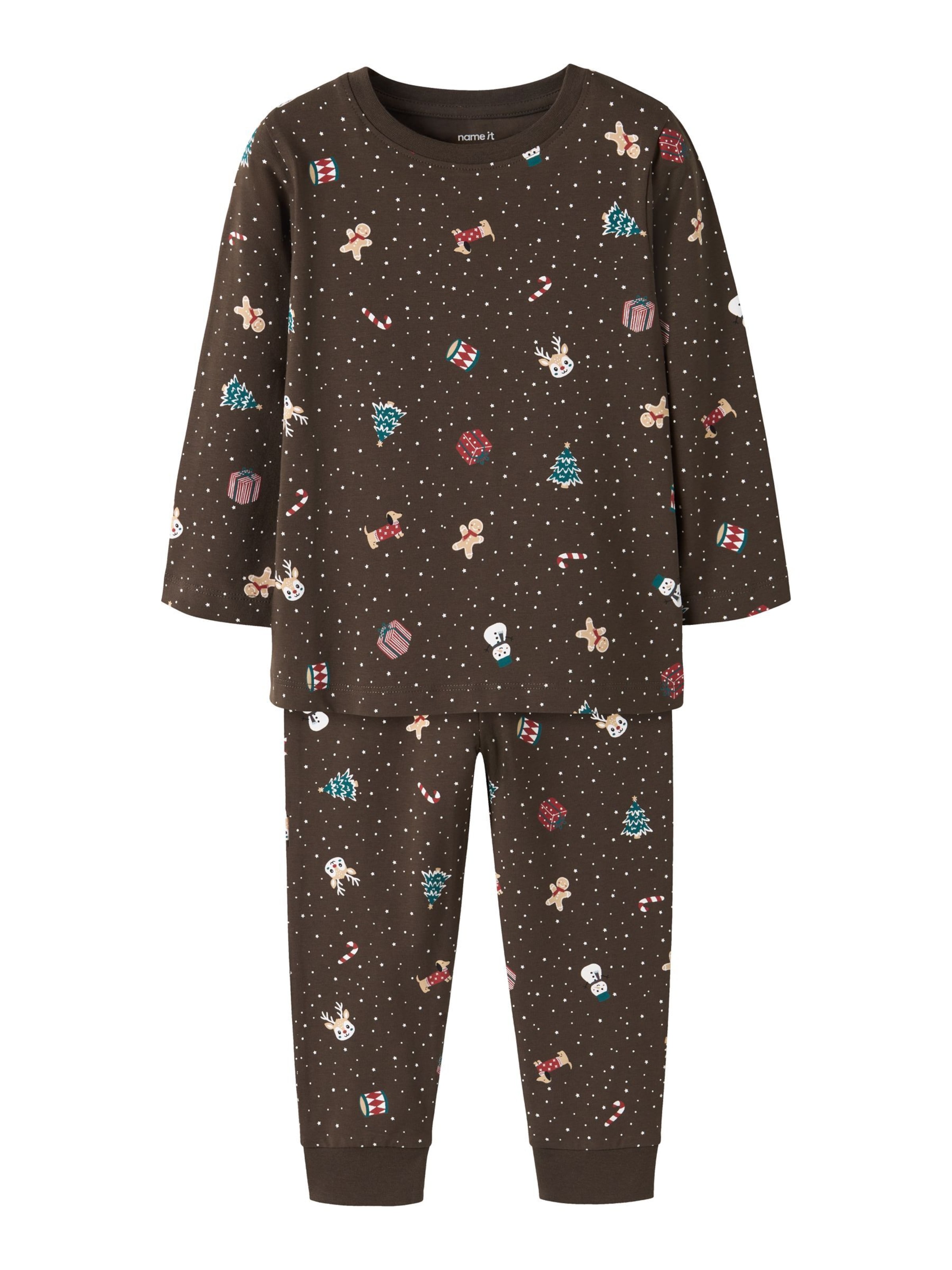 NAME IT - Pijama 'NMNVismas' en marrón: frente