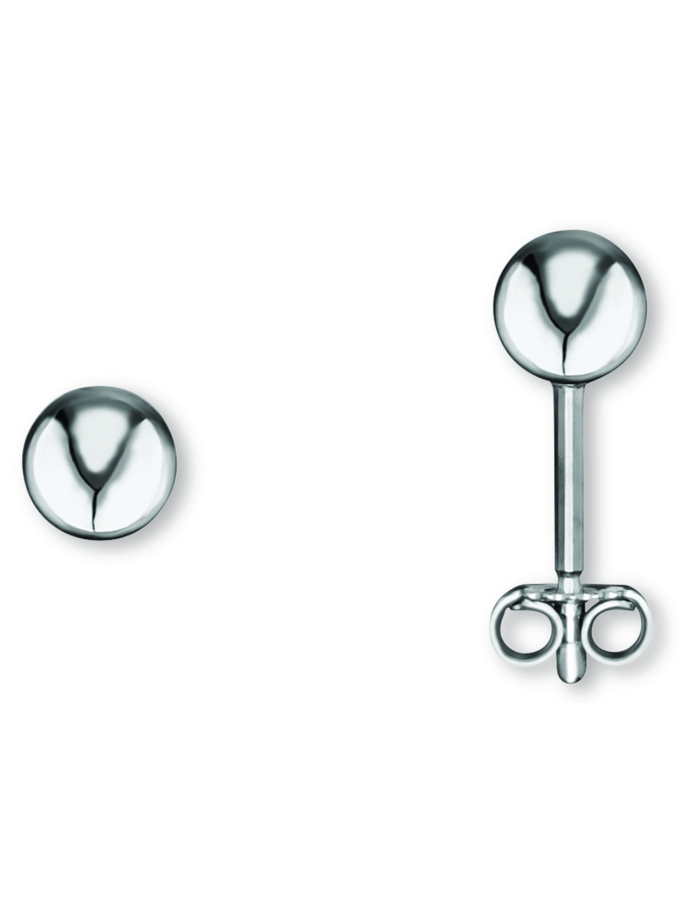 ONE ELEMENT Ohrstecker 'Kuge' in Silber: Vorderseite