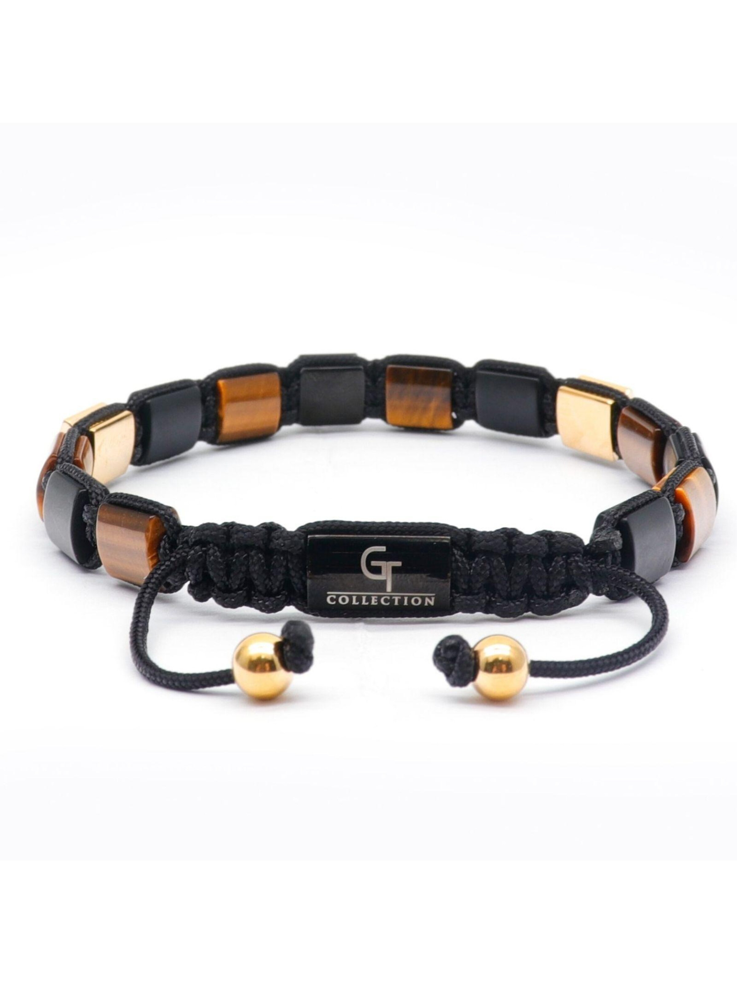 GT Collection - Pulsera 'Flat-Bead' en marrón