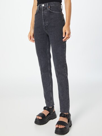 RE/DONE Slimfit Jeans '90S ULTRA HIGH RISE SKINNY' in Zwart: voorkant