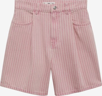 Wide leg Pantaloni cu cute 'Marina' de la MANGO pe roz: față