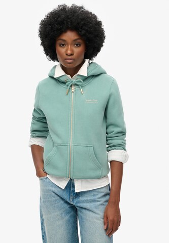 Superdry Sweatjacka 'Essential' i blå: framsida