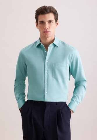 Coupe regular Chemise business 'Schwarze Rose' SEIDENSTICKER en vert : devant