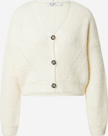 NA-KD Knit Cardigan in Beige: front