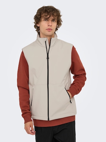 Only & Sons Bodywarmer 'ONSBowie' in Beige: voorkant