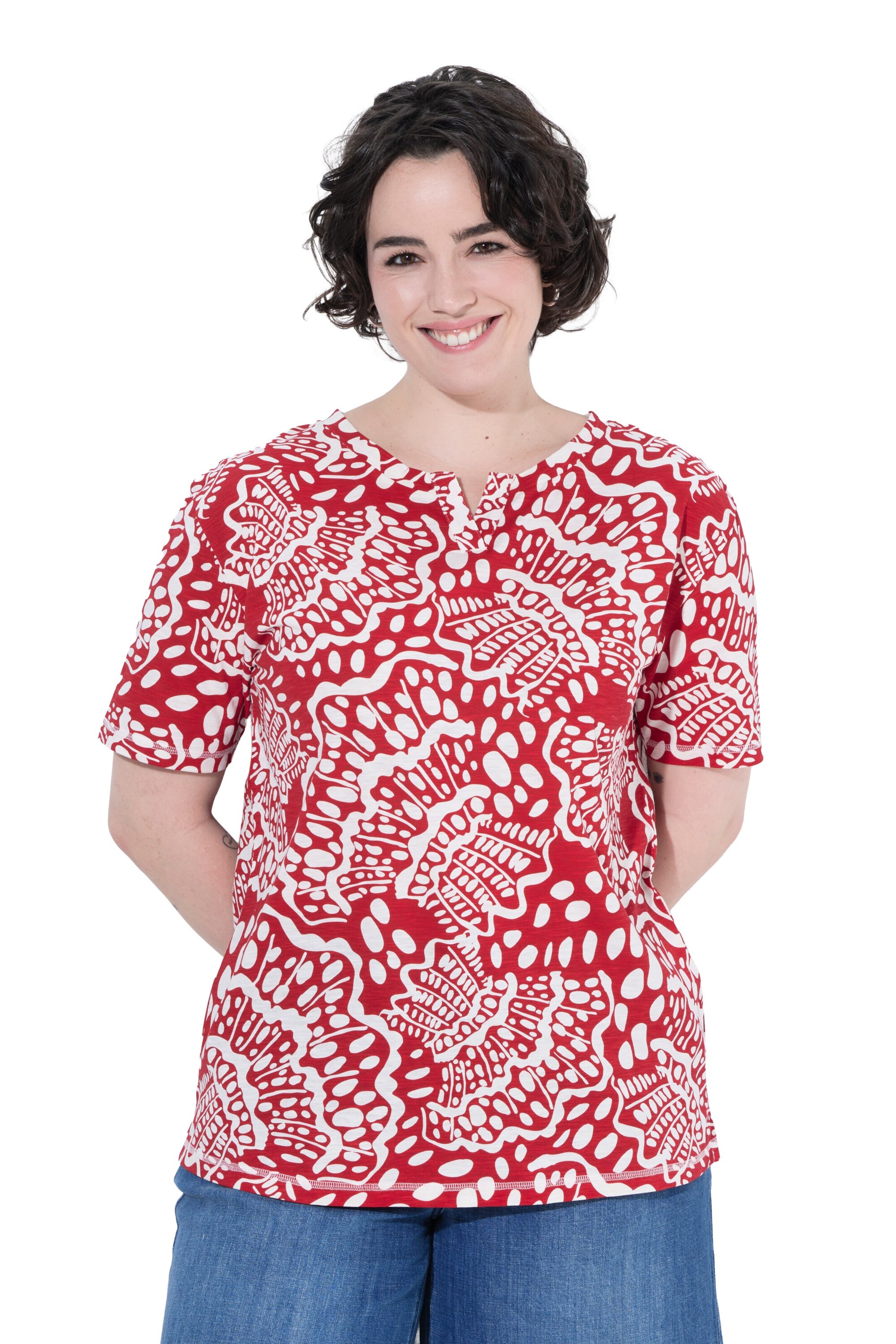 Ulla Popken Shirt in Rood: voorkant