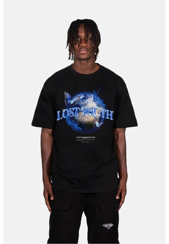 Lost Youth Shirt 'World' in Zwart: voorkant