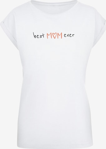 Merchcode T-Shirt 'Mothers Day - Best mom ever' in Weiß: predná strana