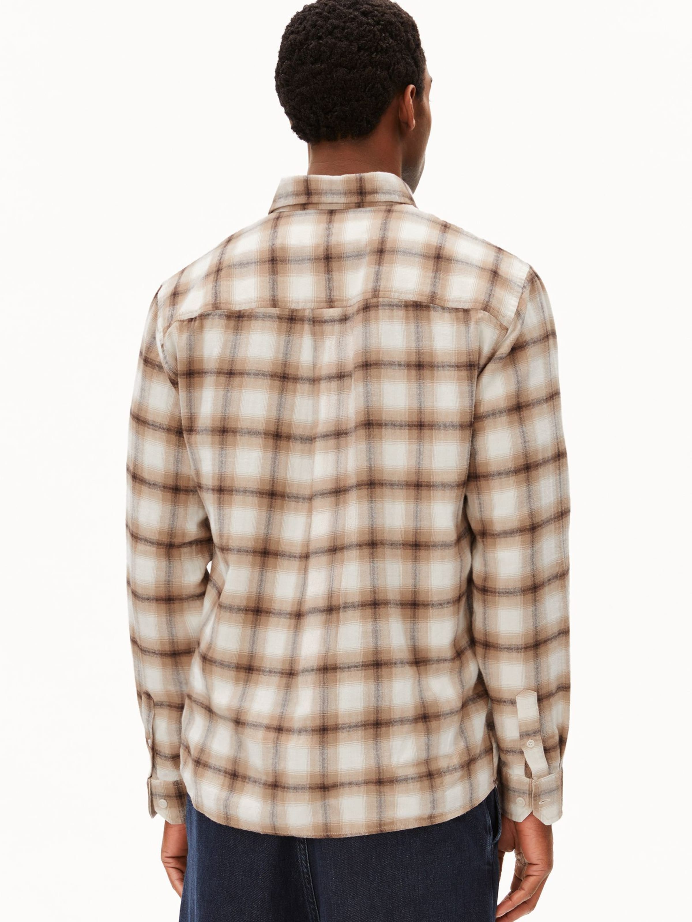 ARMEDANGELS Comfort Fit Hemd CHECK in Beige