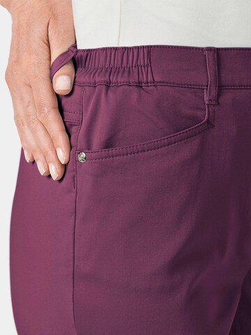 Goldner Slim fit Pants 'Carla' in Purple