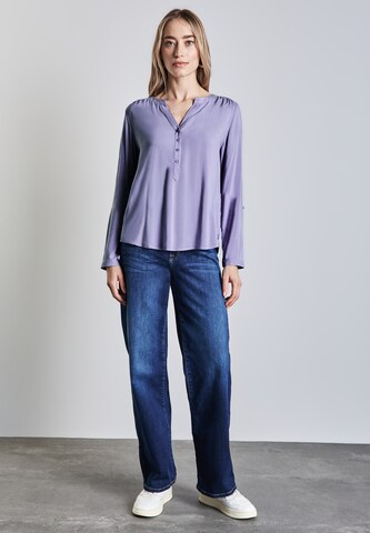 STREET ONE Basic Bluse in Unifarbe in Lila