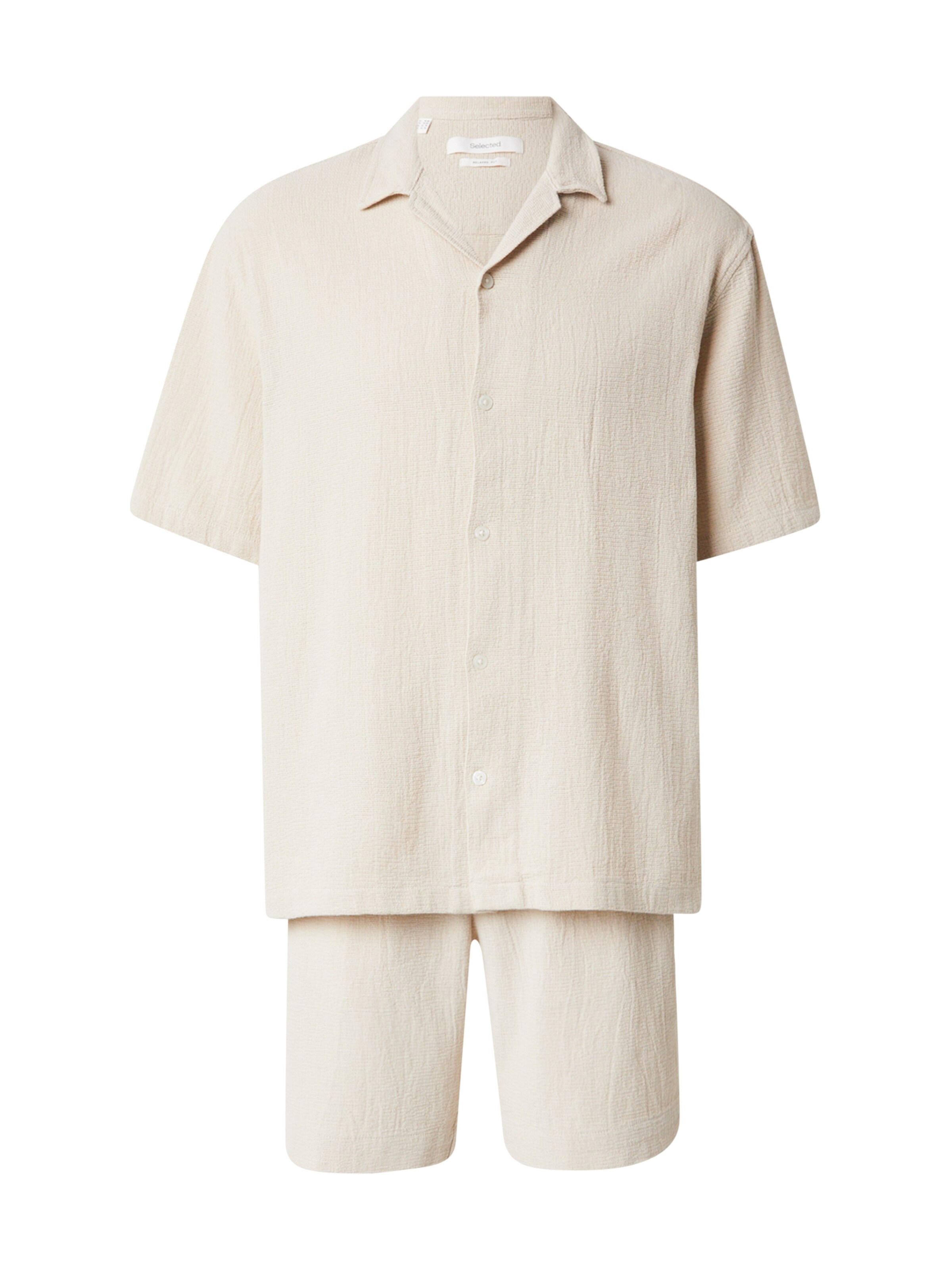 SELECTED Comfort Fit Φόρμα τρεξίματος 'SLHRLXCAL' σε μπεζ: μπροστά