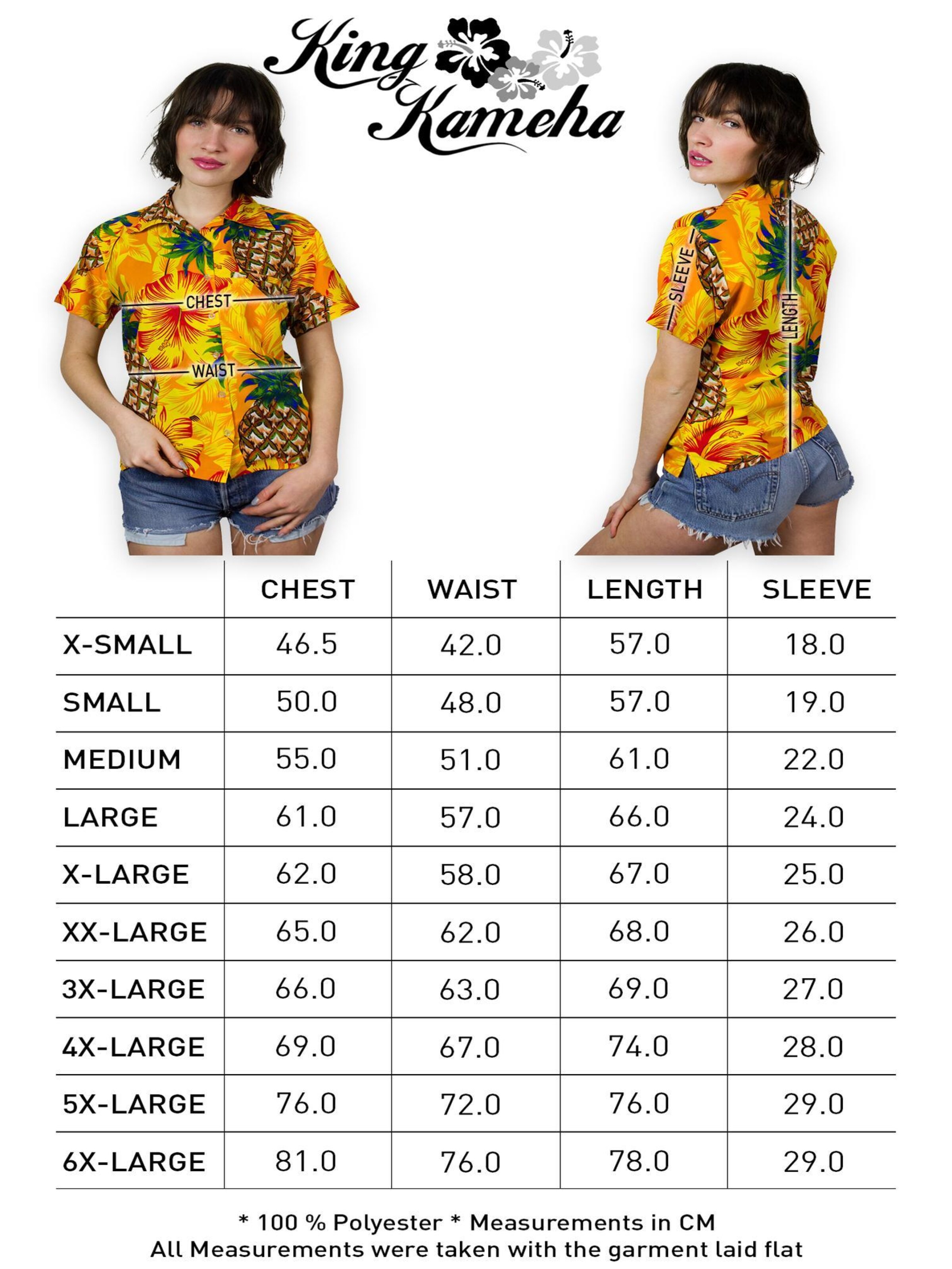 King Kameha Blouse 'Pineapple Hibiscus' in Yellow