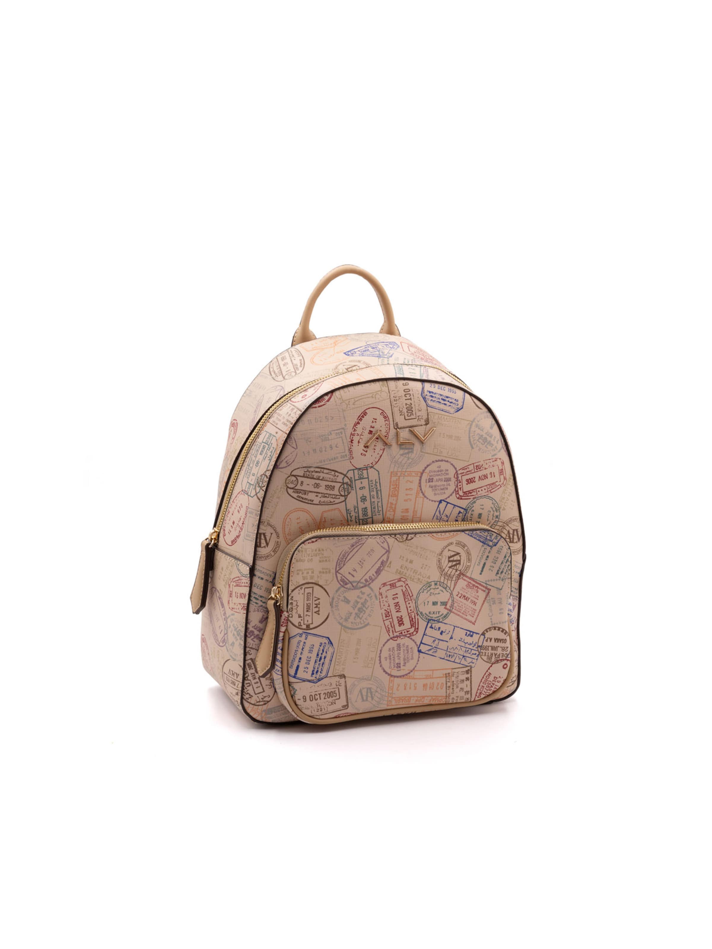 ALV By Alviero Martini Backpack in Beige: front