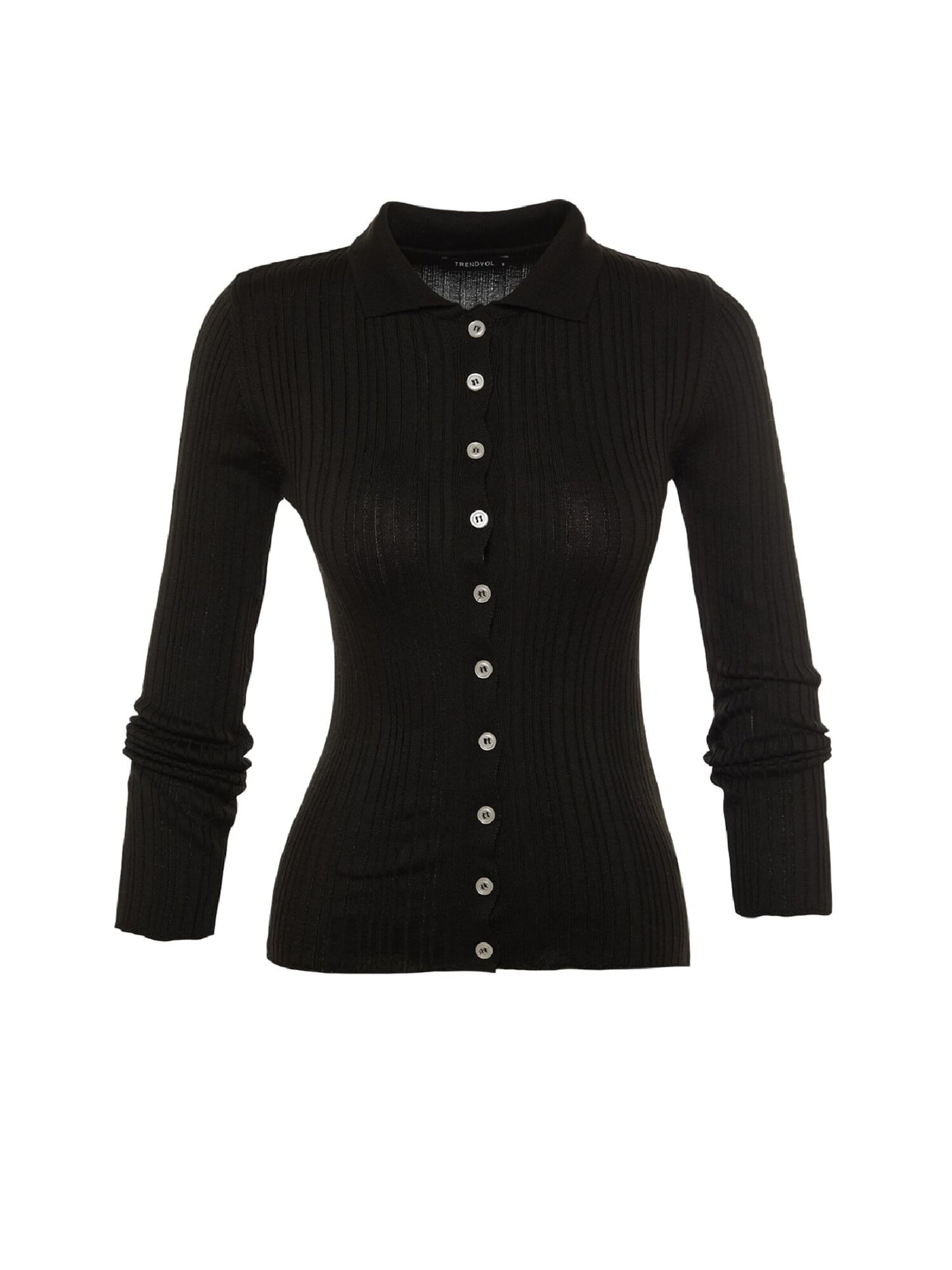 Trendyol Knit cardigan in Black: front