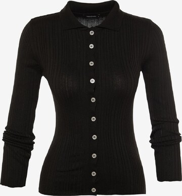 Trendyol Knit Cardigan in Black: front