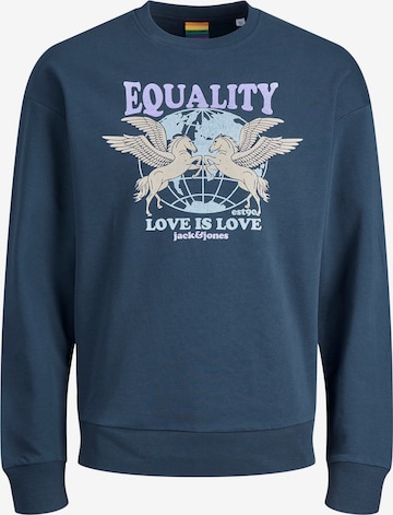 Sweat-shirt 'Equality' JACK & JONES en bleu : devant