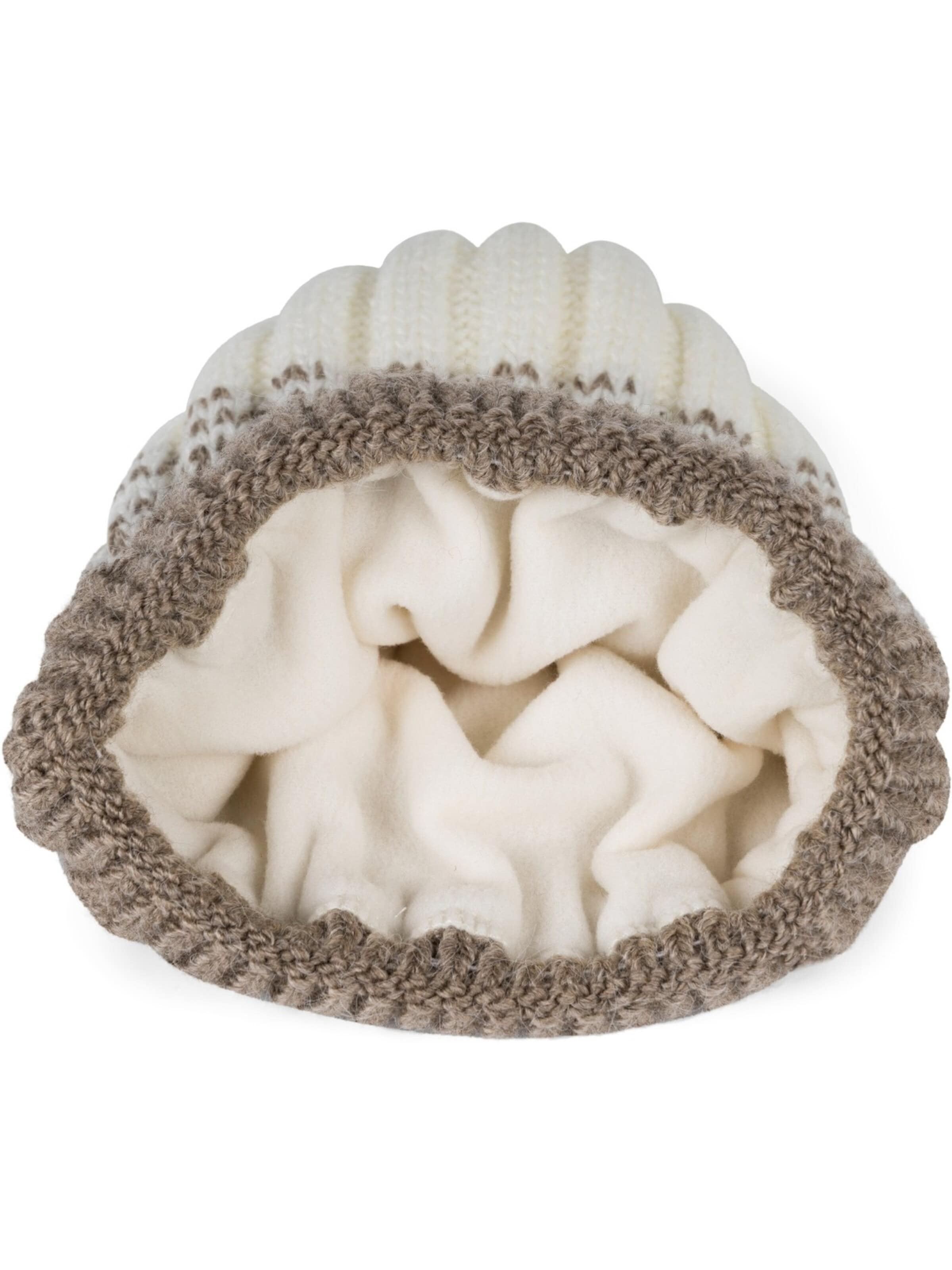 styleBREAKER Beanie 'Strickmütze Farbverlauf mit Thermo-Fleece' in Brown