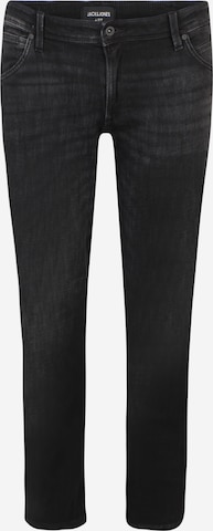 Jack & Jones Plus Slimfit Jeans 'Glenn' in Zwart: voorkant