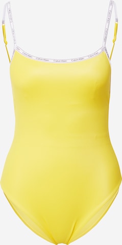 Calvin Klein Swimwear Bralette Swimsuit in Yellow: front