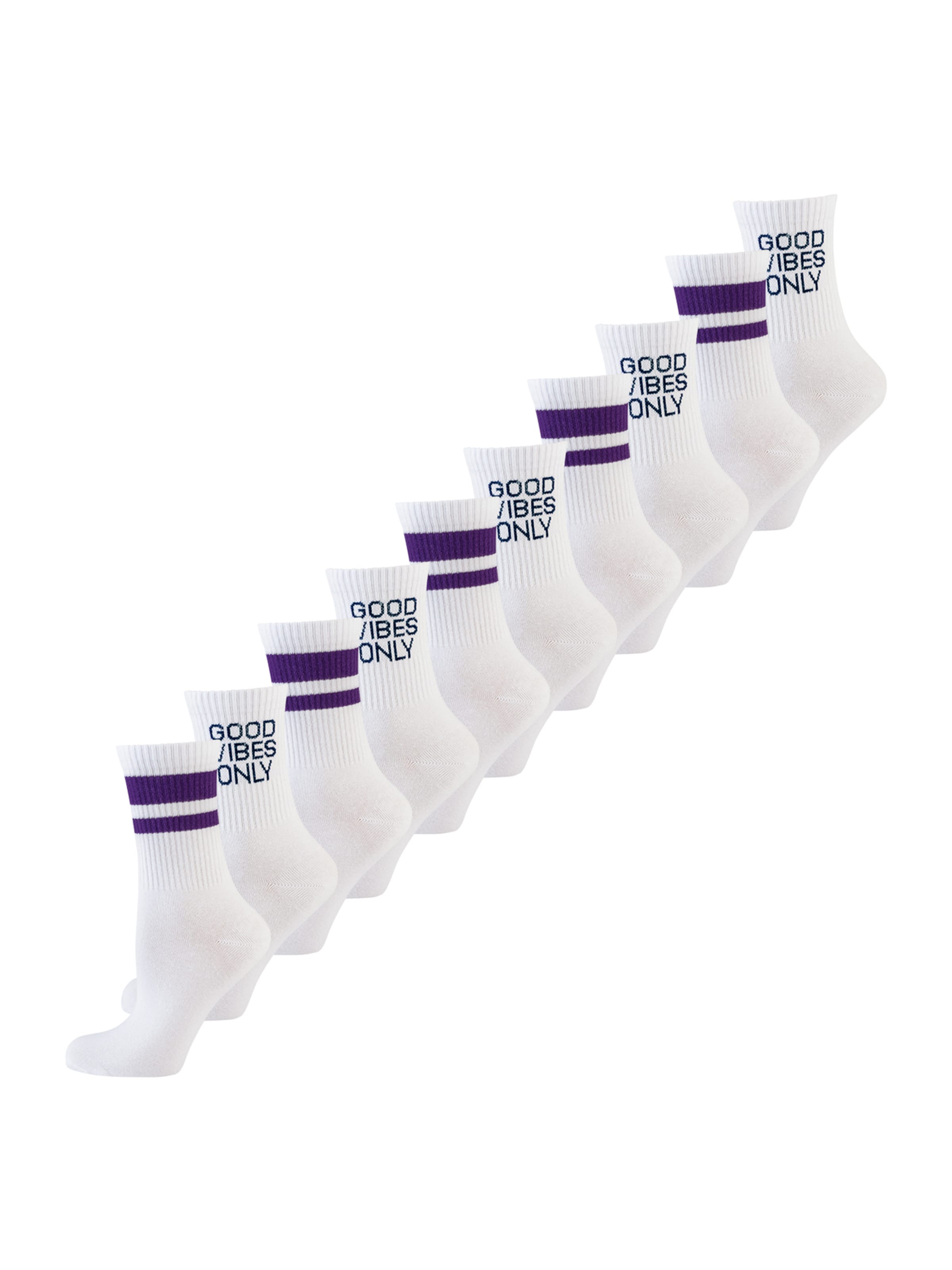 Nur Die Sokken ' Statement Socken mit Stickerei ' in Lila: voorkant