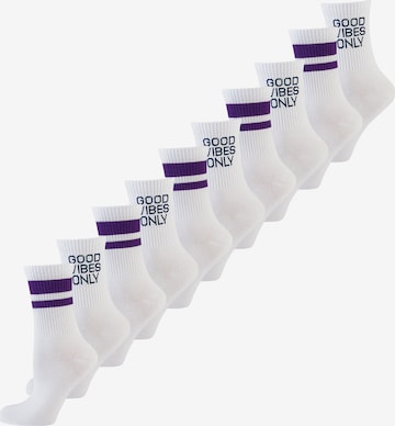 Nur Die Socks ' Statement Socken mit Stickerei ' in Purple: front