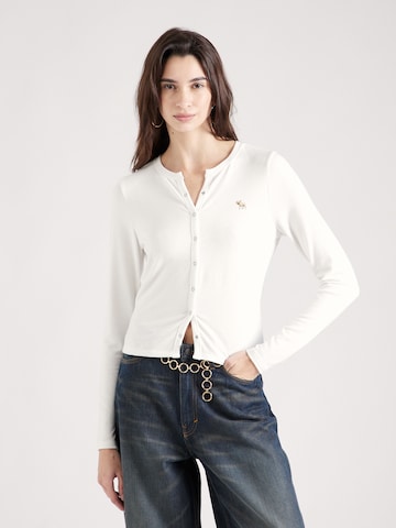 Cardigan Abercrombie & Fitch en blanc : devant