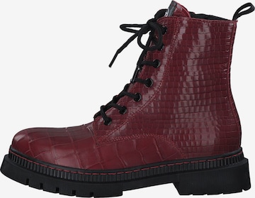 TAMARIS Lace-Up Ankle Boots in Red