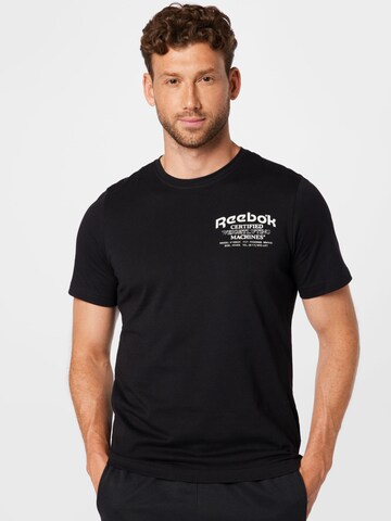 T-Shirt fonctionnel Reebok en noir : devant