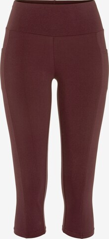 VIVANCE Skinny Workout Pants in Brown: front