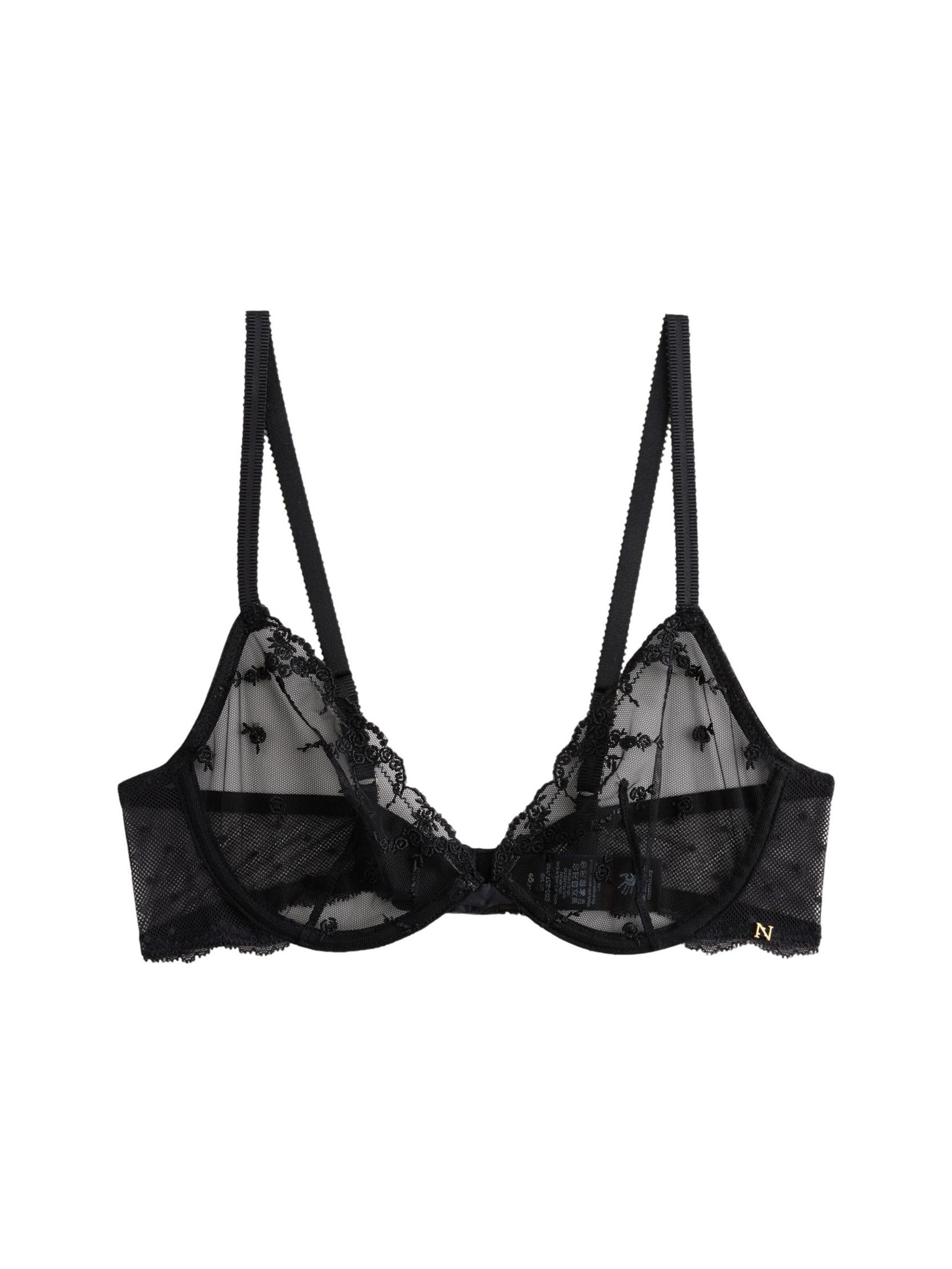 Next T-shirt Bra in Black: front