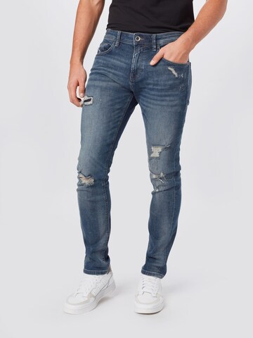 Coupe slim Jean 'Piers' TOM TAILOR DENIM en bleu : devant